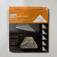 Schluter SHELF-E Corner Shelf - Curve Design, Brushed Stainless Steel - SES1D6EB