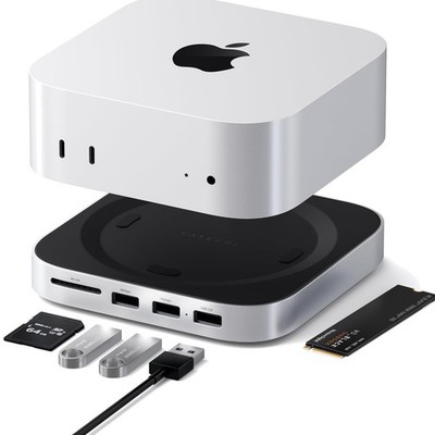 Mac mini M4 Hub & Stand with NVMe SSD Enclosure, Mac mini M4 Dock with 2xUSB ...