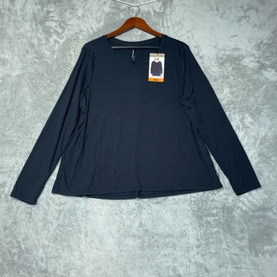 NWT Mondetta Women's XXL Long Sleeve Navy Knit Top Ribbed  F1129