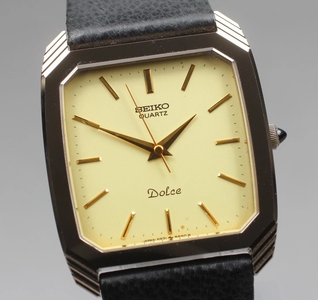 MINT] Dolce Gold Mens 1981 New Watch Qz [N Midsize Vintage SEIKO Batt 5931-5430 - vintagewatches.pk