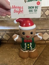 Merry & Bright Snow Big Gingerbread XL 10" Squeaky Dog Toy Christmas Holiday