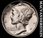 1945 Mercury Dime- Silver- Choice Gem Brilliant Unc++++ Luster #J6692
