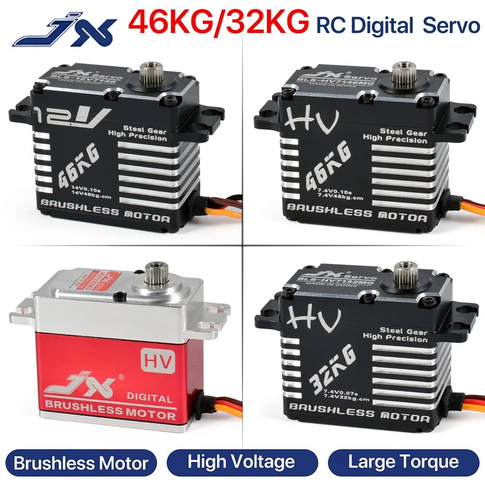 JX 46KG / 32KG Metal Gear HV Brushless Digital Servo for RC Car Boat Robot - Image 2 of 4