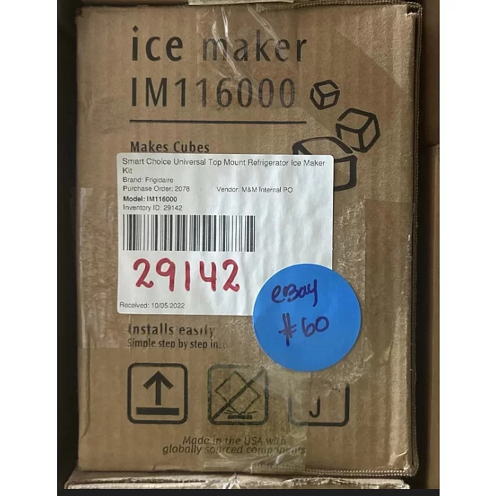 Frigidaire Smart Choice Universal Top Mount Refrigerator Ice Maker Kit New | E60
Opens in a new wind