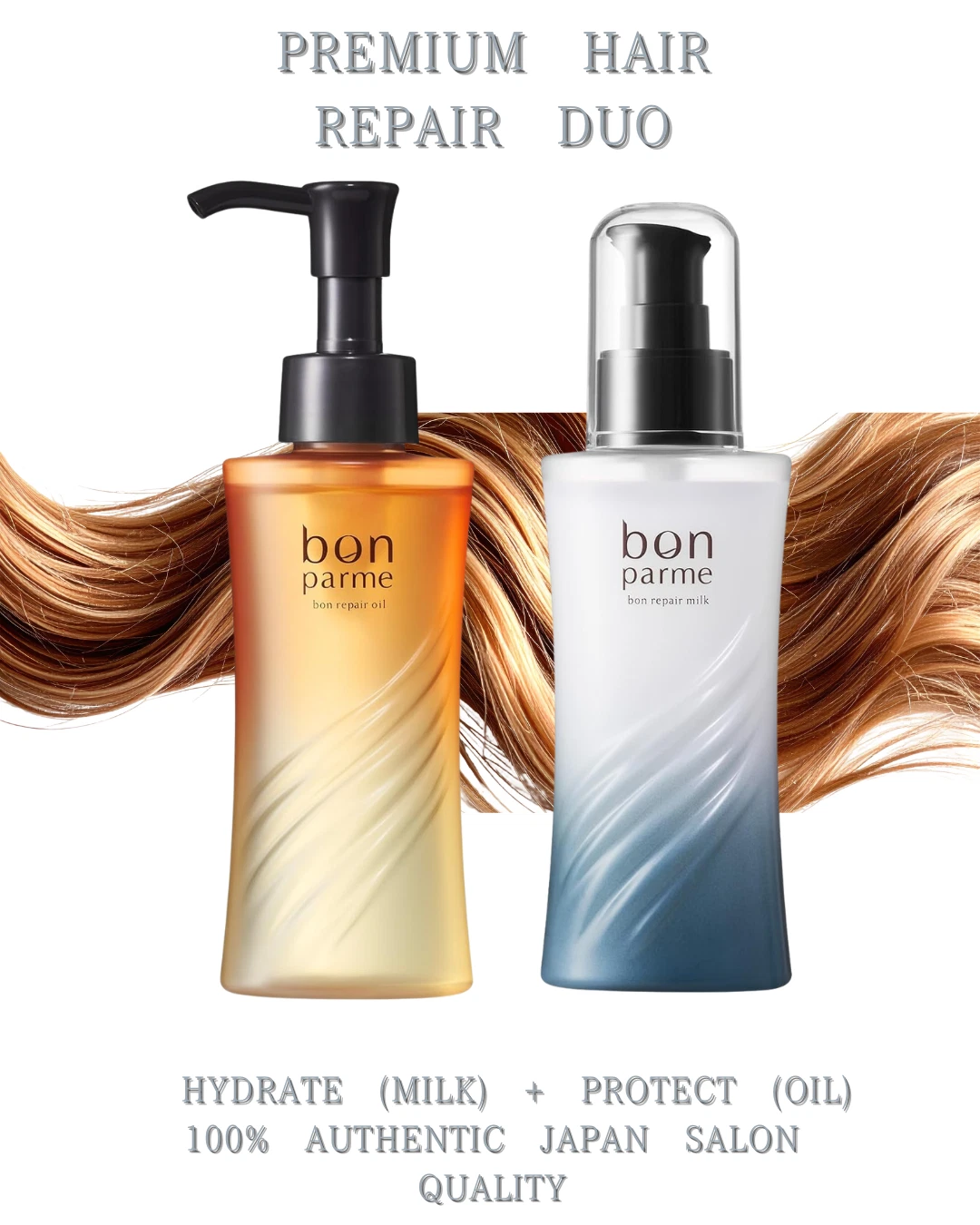 bonparme Bon Repair Hair Oil & Milk Set 100ml each Leave-in Treatment Japan