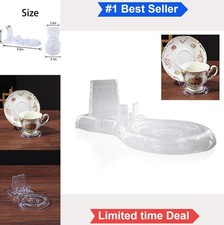 Teacup and Saucer Display Easel Stand Set of 6 Clear Plastic for Shelf Curio