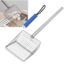 Stainless Steel Cat Litter Shovel Long Handle Cat Scooper Kitty Metal Scooper
