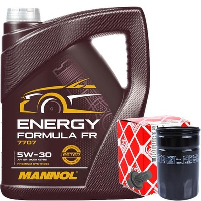 FEBI BILSTEIN ÖLFILTER + 5 LITER 5W-30 ENERGY FORMULA FR WSS-M2C913-A B C D 5W30