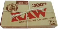 Raw 300's Organic Hemp Rolling Papers 1.25"/ 300 Papers!! **Free Shipping**