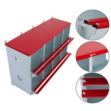 8-Compartment Metal Poultry Nest Box Wall Mount Easy Eggs Collection Large Vent