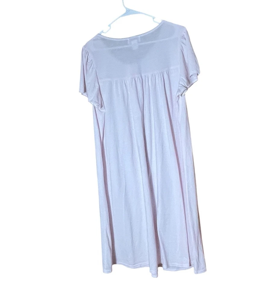 Vestido de Noche Shadowline De Colección Talla Grande Rosa Pálido Borde de Encaje Suave Acogedor Tejido Femenino Foto 2 de 4