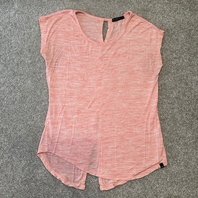 Studio By Energy Zone Coral Heather Cap Sleeve Back slits Tunic Top size M