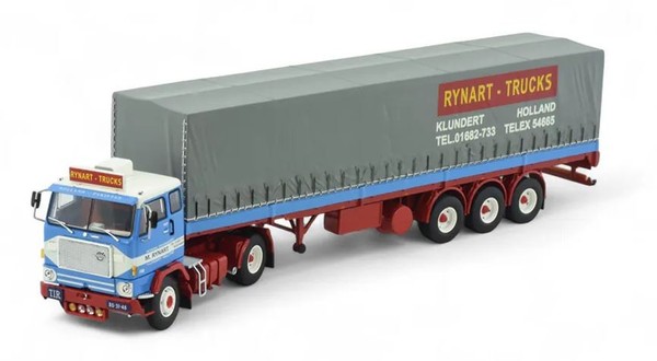 Tekno - Volvo F88 4X2 Mit Rynart 3-Achsigem Geschlossenen AnhäNger - 1/50 - T...-image