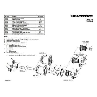 Race Face Vault 421 Nabe Achse, HR, silver 