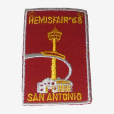 Vtg 1968 San Antonio Hemisfair Iron On Worlds Fair Patch Embroidered Applique TX