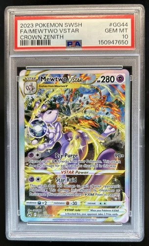 2023 Pokemon SWSH Crown Zenith Mewtwo VSTAR Galarian Gallery #GG44/GG70 PSA 10