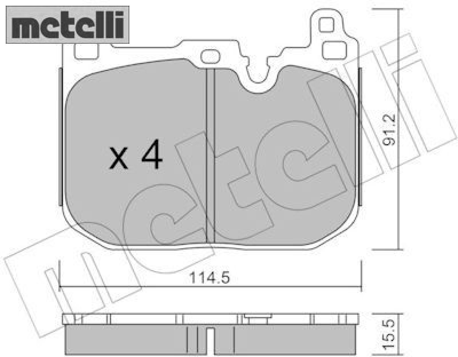 metelli 22-1015-4 Bremsbelagsatz für Scheibenbremse Bremsbelagsatz