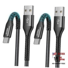 USB to USB C Cable 3A Fast Charging Cable for CarPlay 6FT Black USB A to USB C