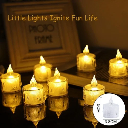 SupBri 12Pcs Tea Lights Candles Battery Operated, Pack of 12, Drop Wax Shape image 2