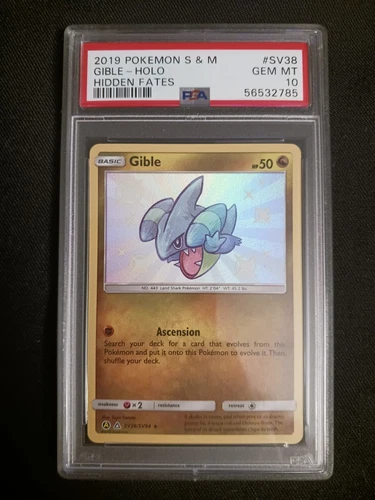2019 Gible Holo Hidden Fates Sv38 PSA 10