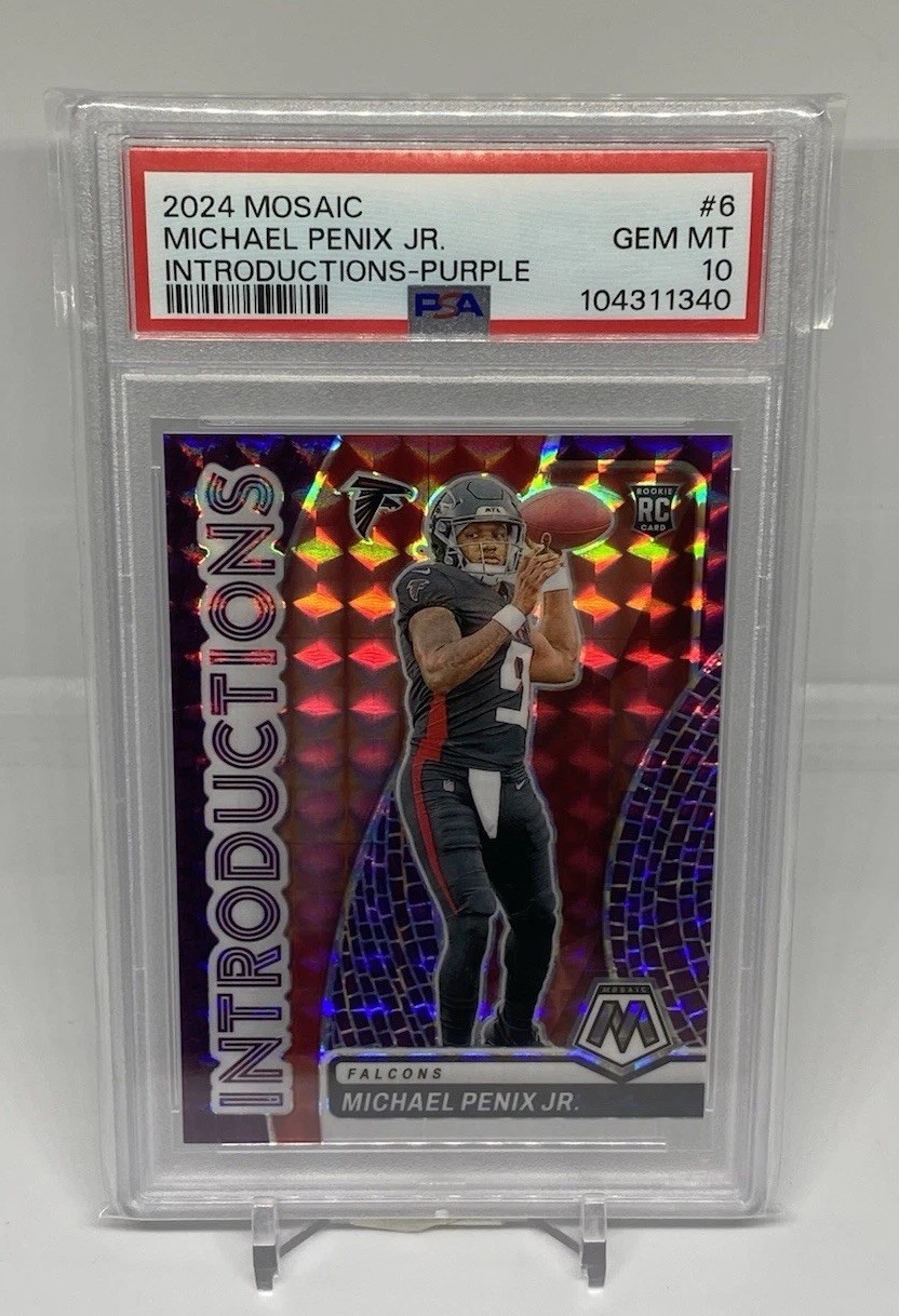 2024 Panini Mosaic - Introductions Michael Penix Jr. #6 Purple Mosaic /49 (RC)