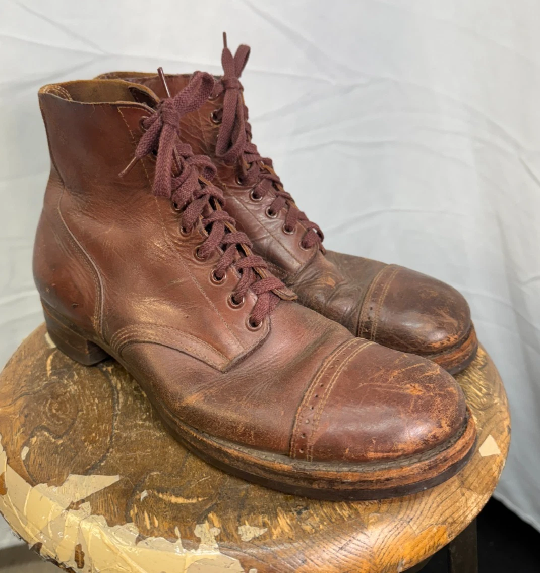 Leather Boots 1940s Vintage Shoes for Men for sale | eBay