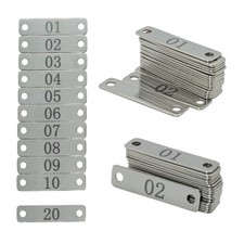 Small Stainless Steel Rectangle Numbered Tags with Two Holes 4cm 1cm 1-20