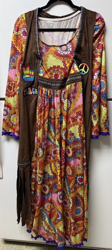 Веселый хиппи костюм женщин ранее принадлежал в очень хорошем состоянии один размер - Изображение 4 из 4