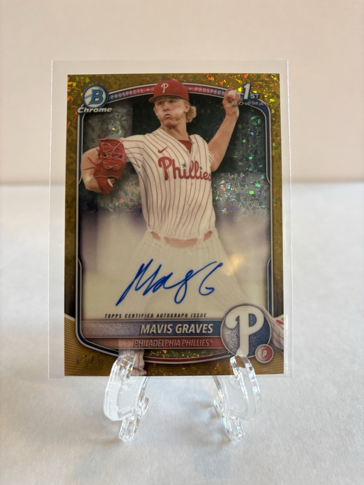 2025 Bowman Chrome - Mavis Graves #CPA-MG Gold Mini-Diamond Autograph /50 (Z)