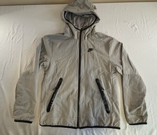 Nike Lightweight Hooded Windbreaker Jacket Small Gray Mesh Lined Full Zip
