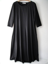 Grace Karin Size L Black Cotton Blend 3/4 Sleeve Long Dress, Side Pockets