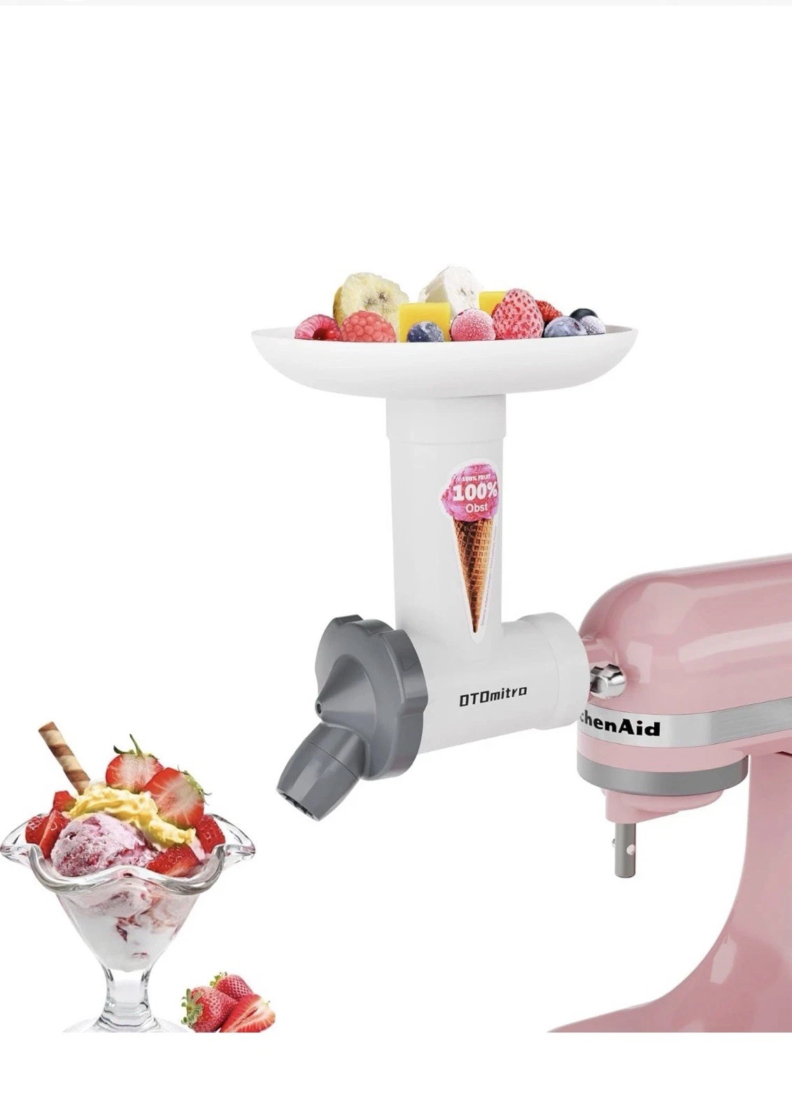 Dairy-Free Ice Cream Maker Attachment for KitchenAid Stand Mixer Dessert Maker