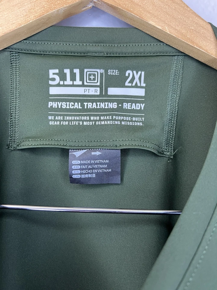 Camisa 5.11 Tactical PT-R Entrenamiento Físico Listo 2XL Verde Siempre Prepárate Foto 3 de 4