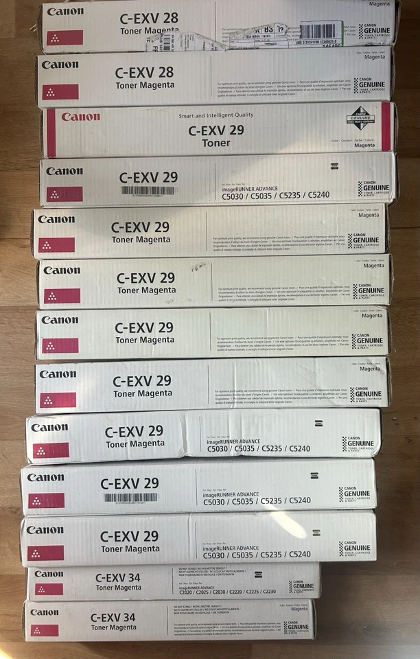 Canon toners originaux C-EXV 28/29/34/50/51 Noir Cyan Magenta Jaune - Photo 1/4
