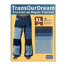 TransOurDream Tru-Iron on Repair XL 8.5 x 11 inches , 5 sheets-5 colors
