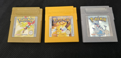 Pokémon Gold Silber Gelb Konvolut Nintendo Game Boy GBC Original PAL 3 Spiele