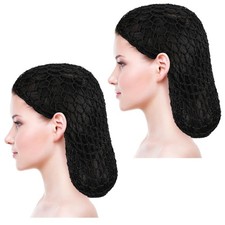 Mozeat Lens 2Pcs Hair Nets Snoods for Women Hair Mesh Crochet Hair Net Rayon Kni