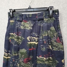 VTG 90s BUSHWACKER USA Maxi Skirt Navy Fishing Mountains Cottagecore Waist 24"