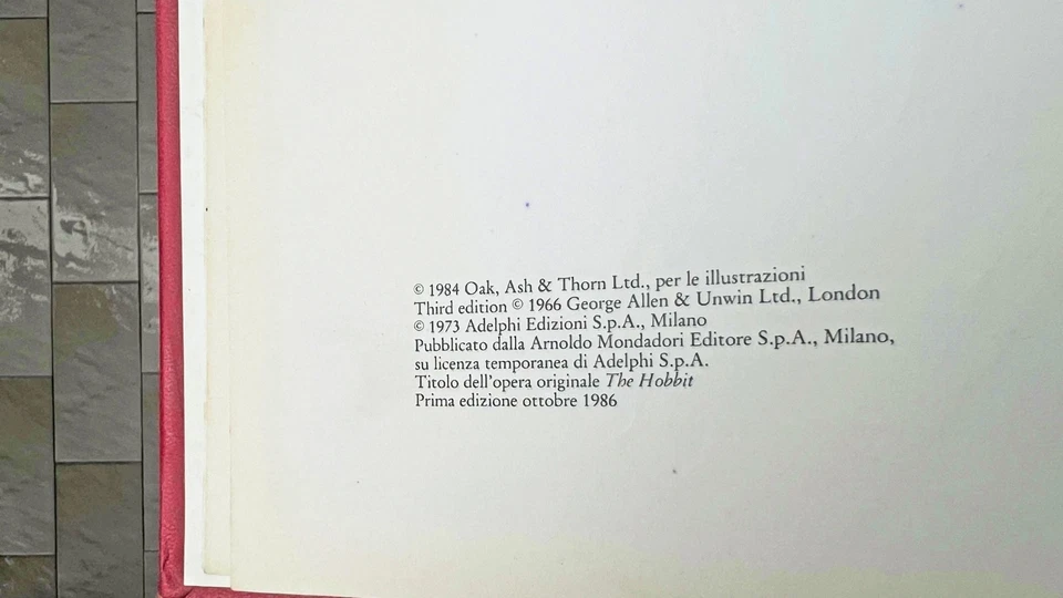 Lo HOBBIT -  J.R.R. Tolkien - Prima Edizione Mondadori 1986 - Immagine 3 di 4