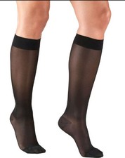 Truform Women's Stockings Knee High Sheer: 15-20 mmHg 2xL BLACK 1773BL-2L ..144