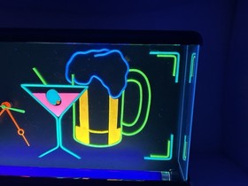 Vtg GEMINI Display Ltd NUON Black Light CLOCK Bar Cocktail made in USA