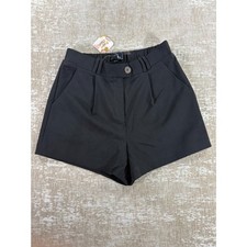 HAVE Black High Waisted Pleated Trouser Short...