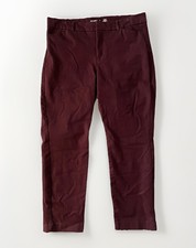 Old Navy Size 14 Burgundy Red High Rise Pixie Ankle Secret Smooth Pockets Pant