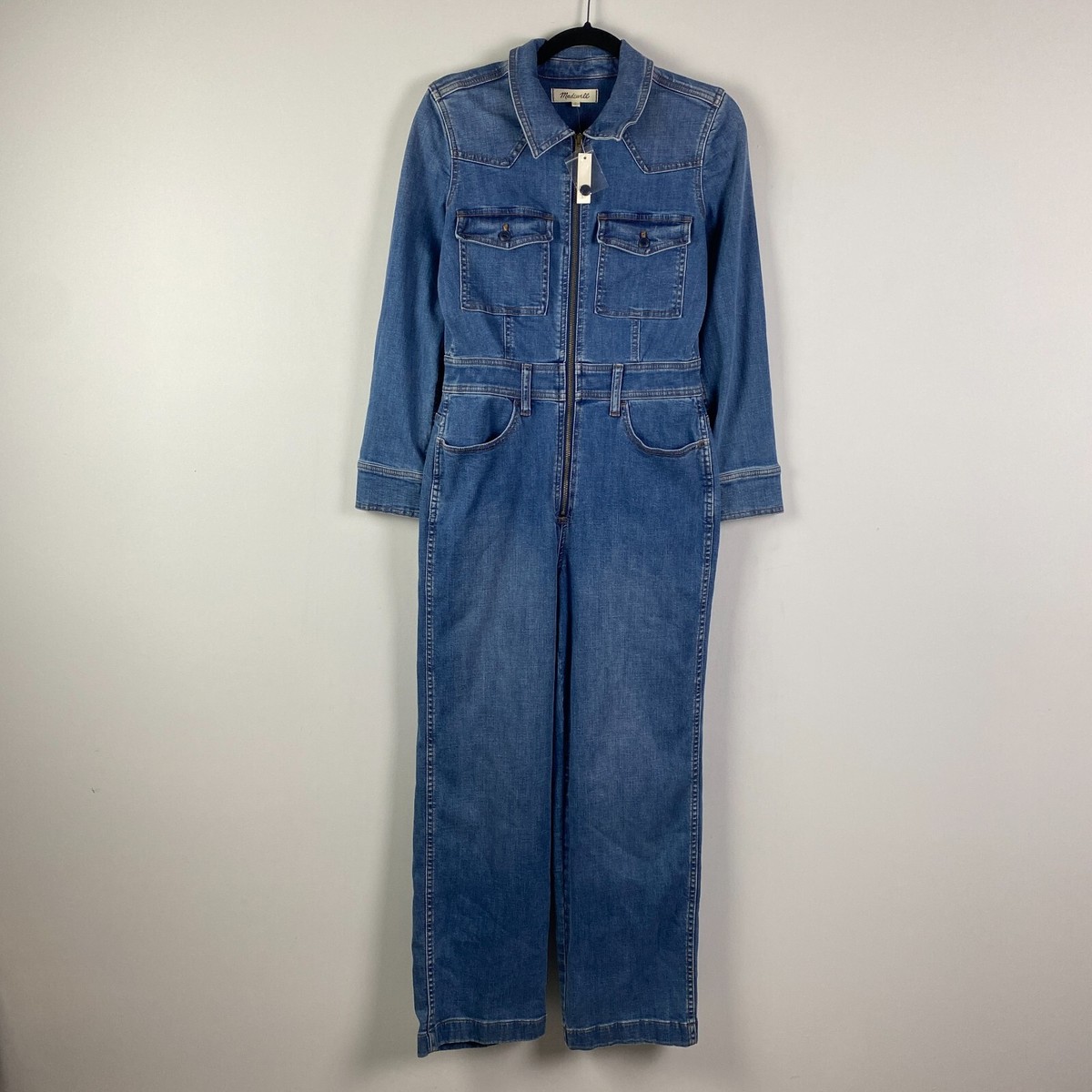 Madewell Denim Zip-Front Coverall Jumpsuit Western Edition Womens
