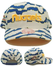 Denver Nuggets New Mitchell & Ness Team Krookz Blue White Era Snapback Hat Cap