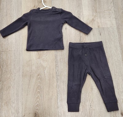 NWT Bonton Baby Size 6M Blue Fleece 2 Piece Pajama Set