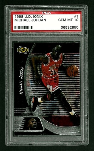 1998 UPPER DECK IONIX BASKETBALL CARD #1 HOF MICHAEL JORDAN PSA 10 CHICAGO BULLS
