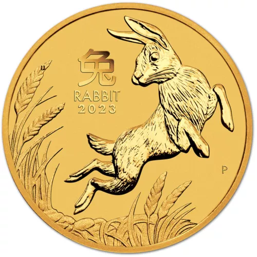 2023 P Australia Gold Lunar Series III Year of the Rabbit 1/2 oz $50 - BU