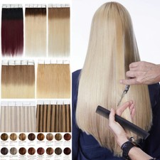 CLEARANCE Tape In Remy Real Human Hair Extensions Skin Weft Full Head Thick 200g