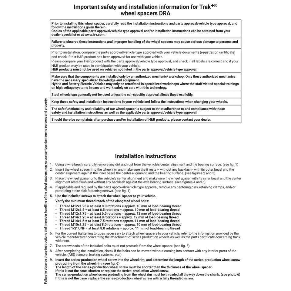 H&R 62958410SW DRA Black 31 mm Wheel Spacers Kit for 90-25 Mercedes G-Class W463 - Image 4 of 4